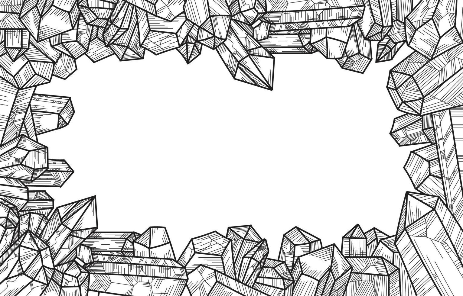 Crystals background with Hand Drawn Style vector