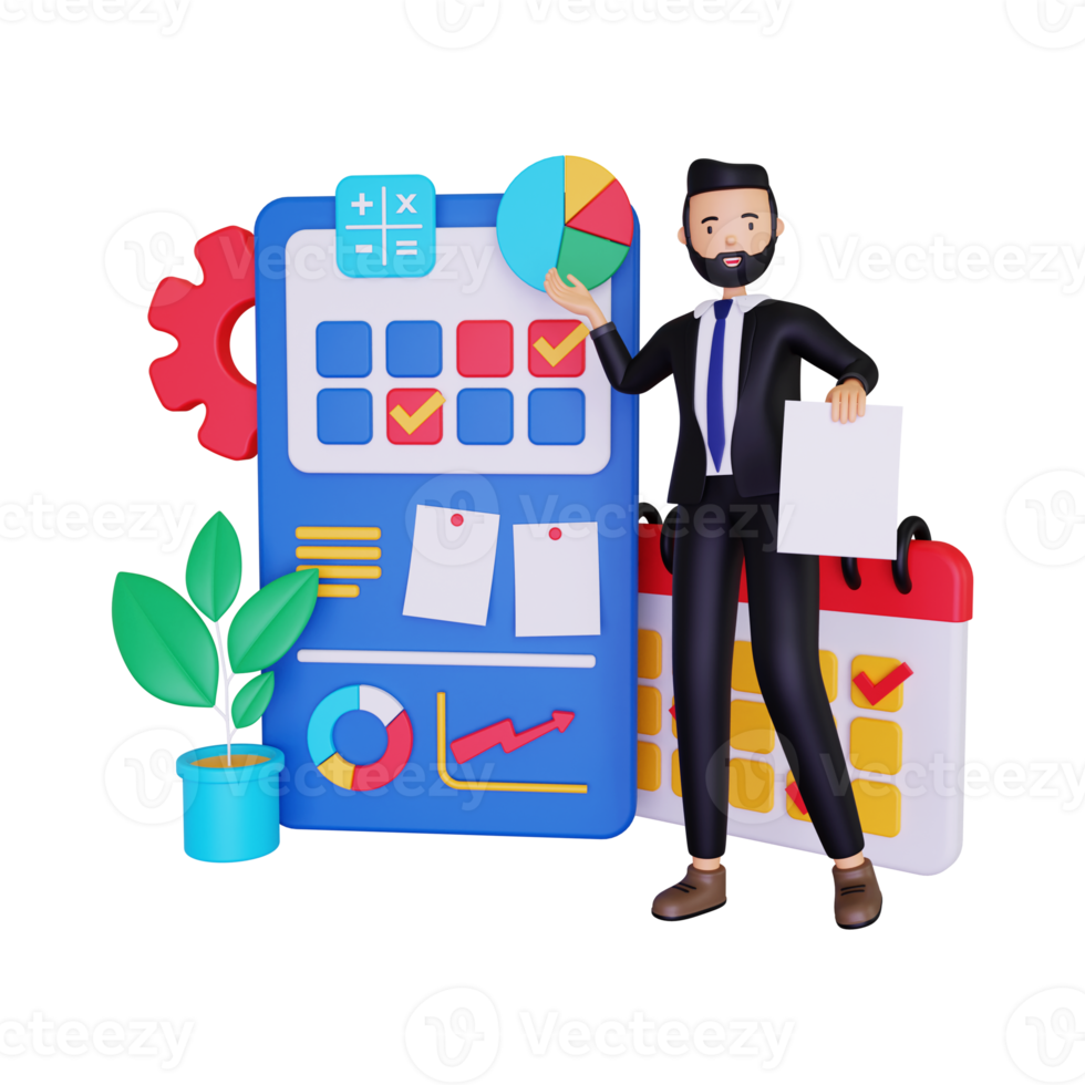 3d Business Work Plan illustration png