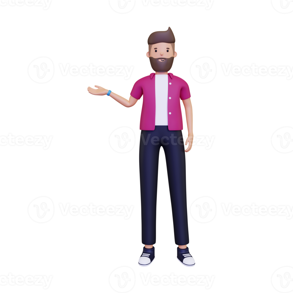 3d Man presenting something png