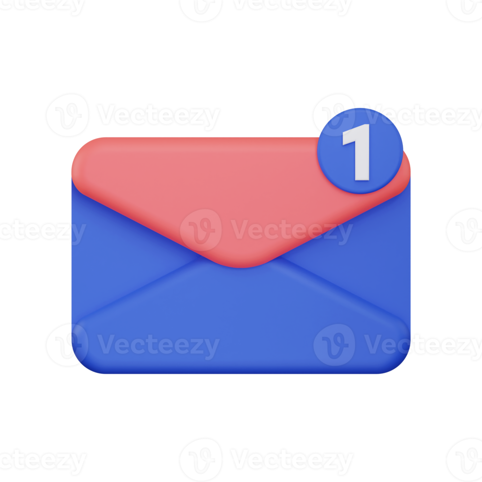 icono de notificación de correo electrónico 3d png