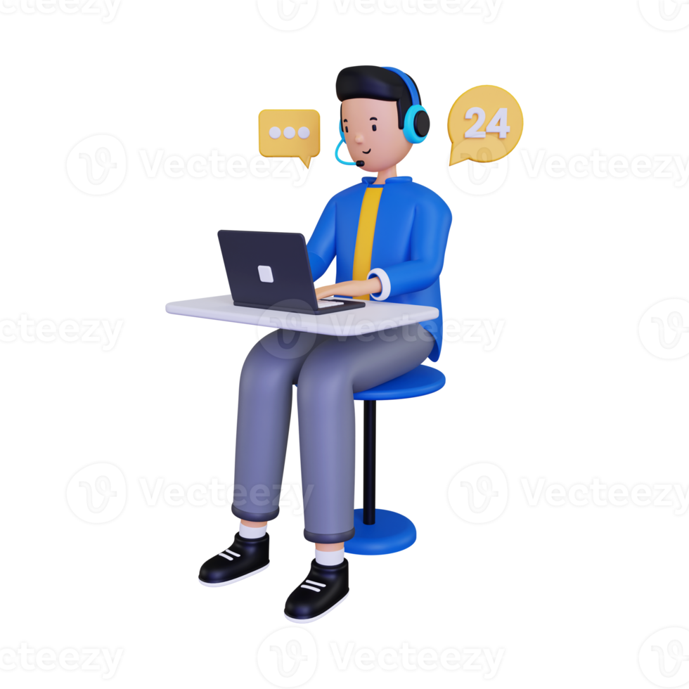 3d 24 hours technical support illustration png