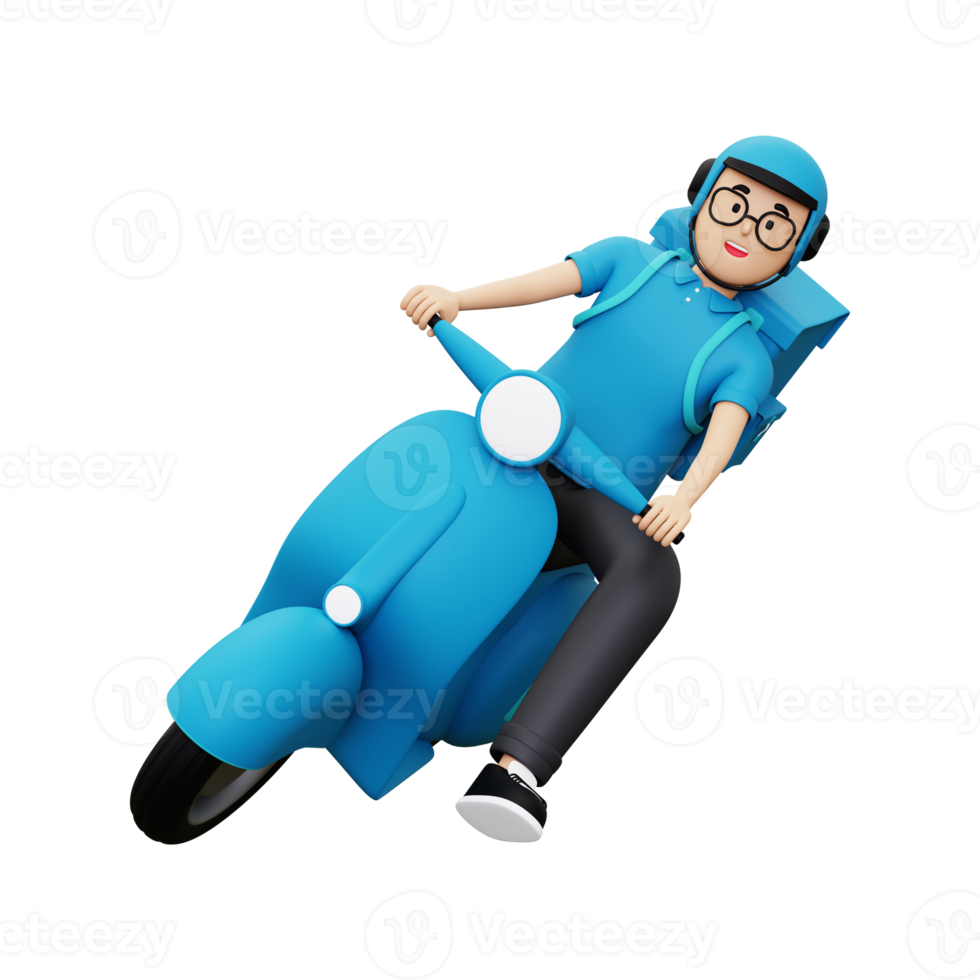 3d Deliveryman going to deliver parcel png