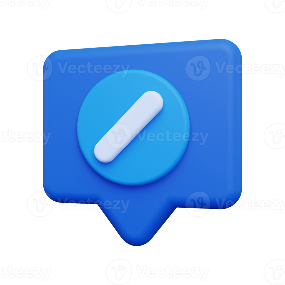 3d Block Message icon png