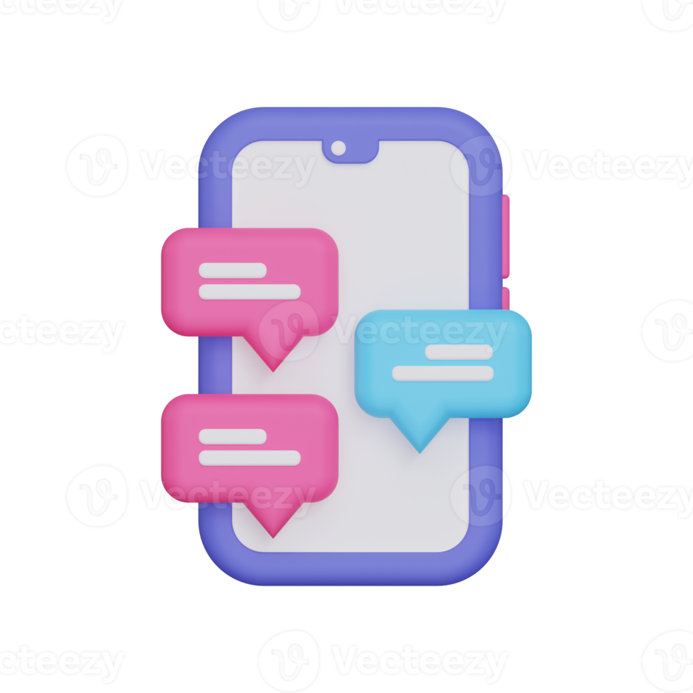 3d Mobile Chat icon png