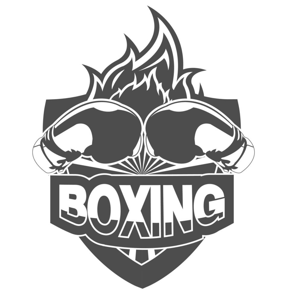 Black and white Boxing Gloves symbol vector