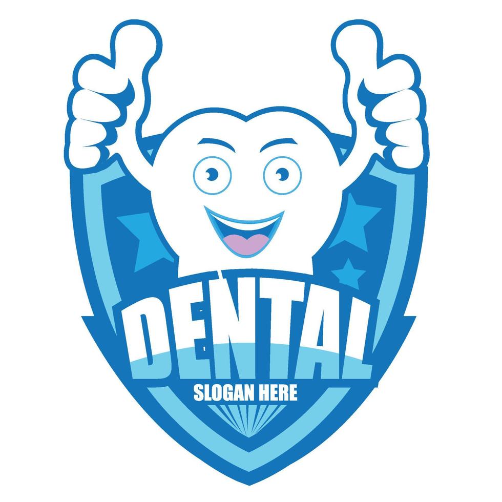 Cartoon Smiling tooth label.It's Happy smile concept. vector