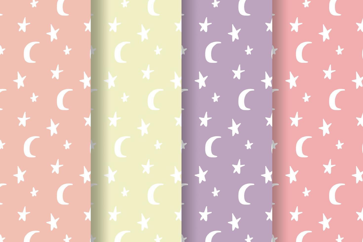 Star and Moon Pastel Pattern vector