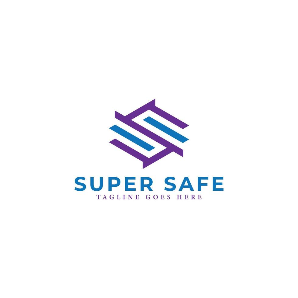 Abstract initial letter S or SS logo in blue-violet color isolated in white background applied for internet and technology business logo also suitable for the brands or companies have initial name SS. vector