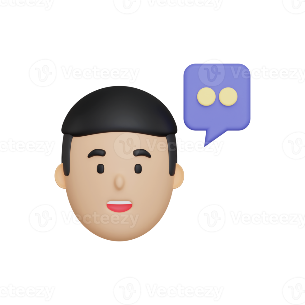 3d man chatting icon png