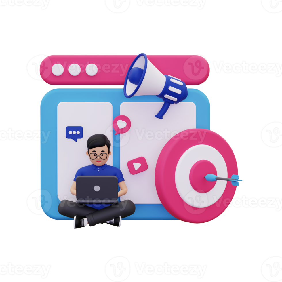 alvo de marketing digital 3D png
