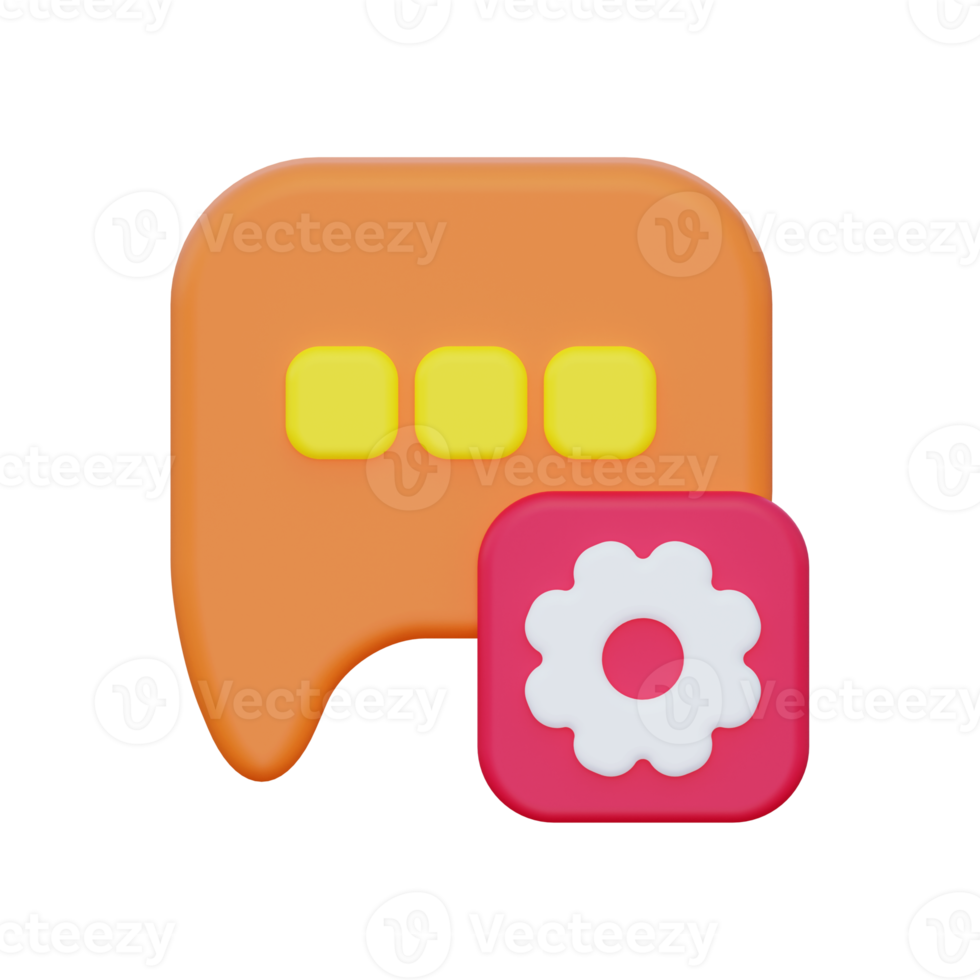 icono de configuración de chat 3d png