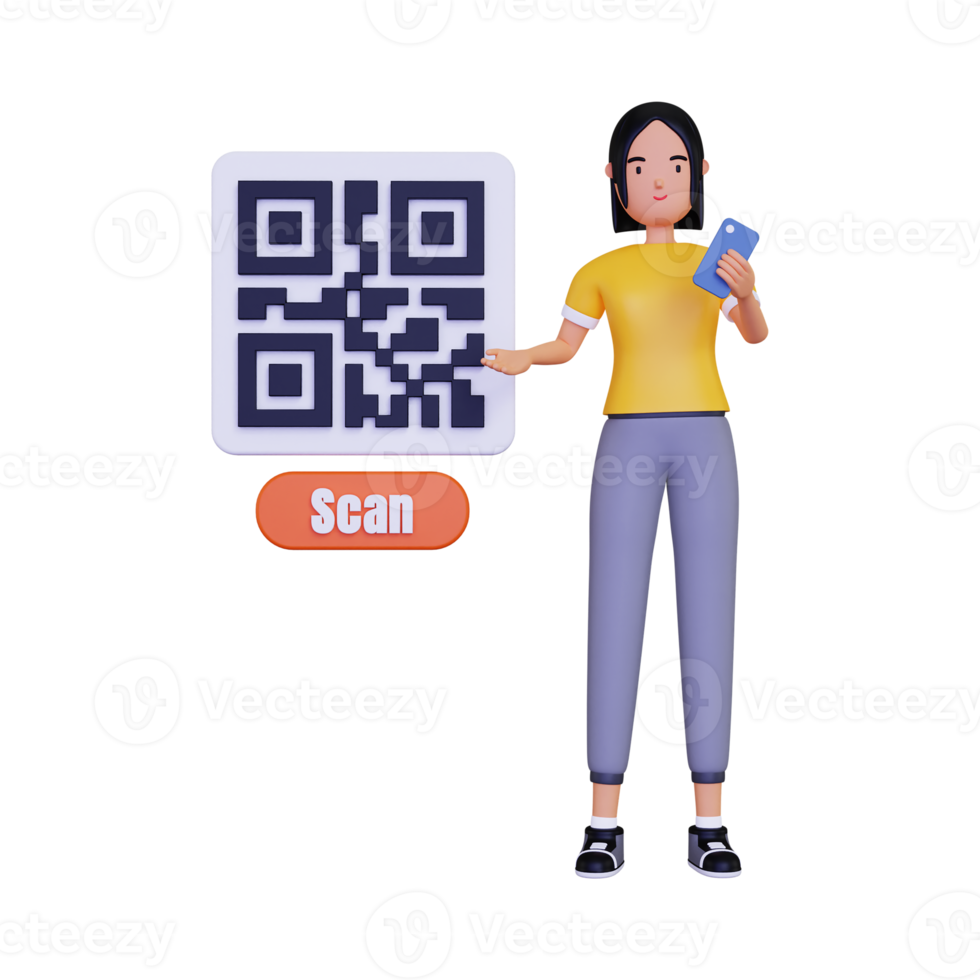 3d Use qr code illustration png