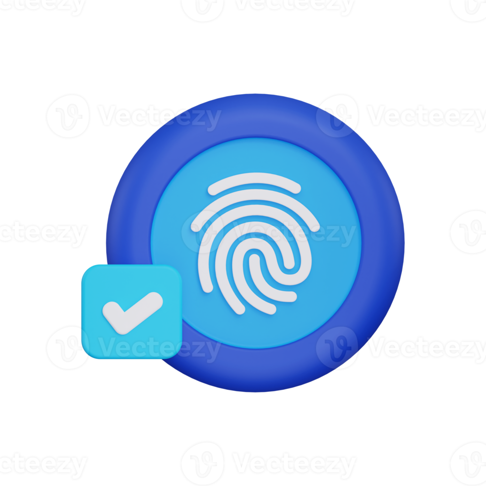 3d fingerprint verification icon 10873298 PNG