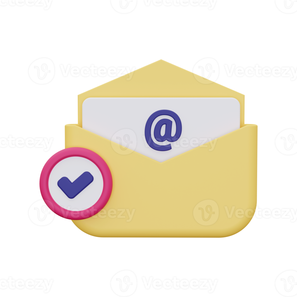 3d mail read icon png