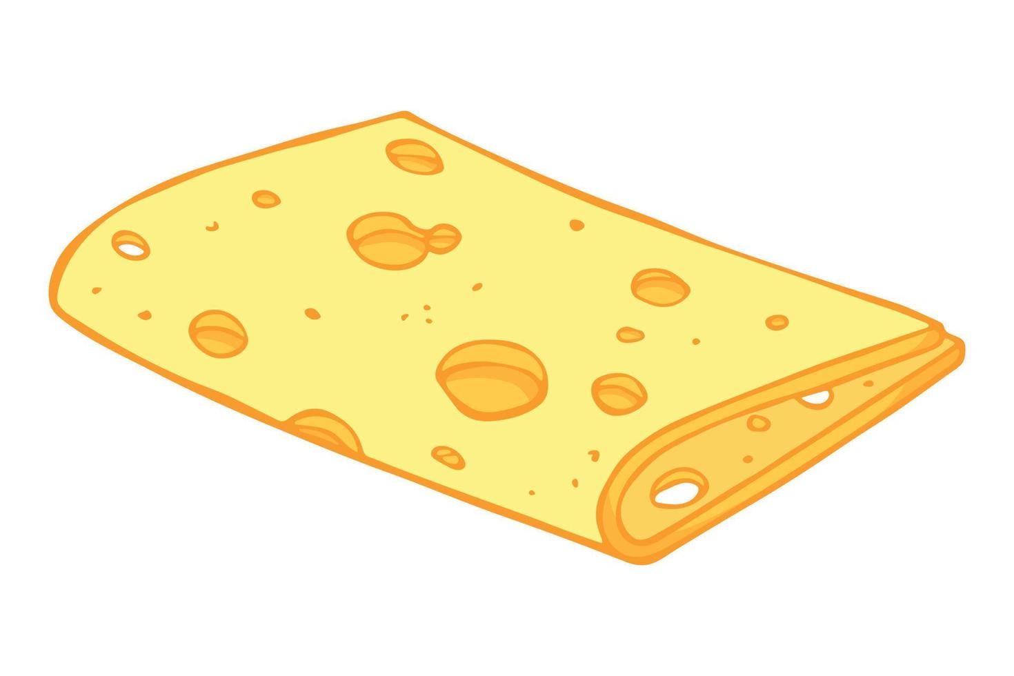 Hand drawn cheese parts and slices isolated on a white background. Cheese icon. Vector cheese clipart