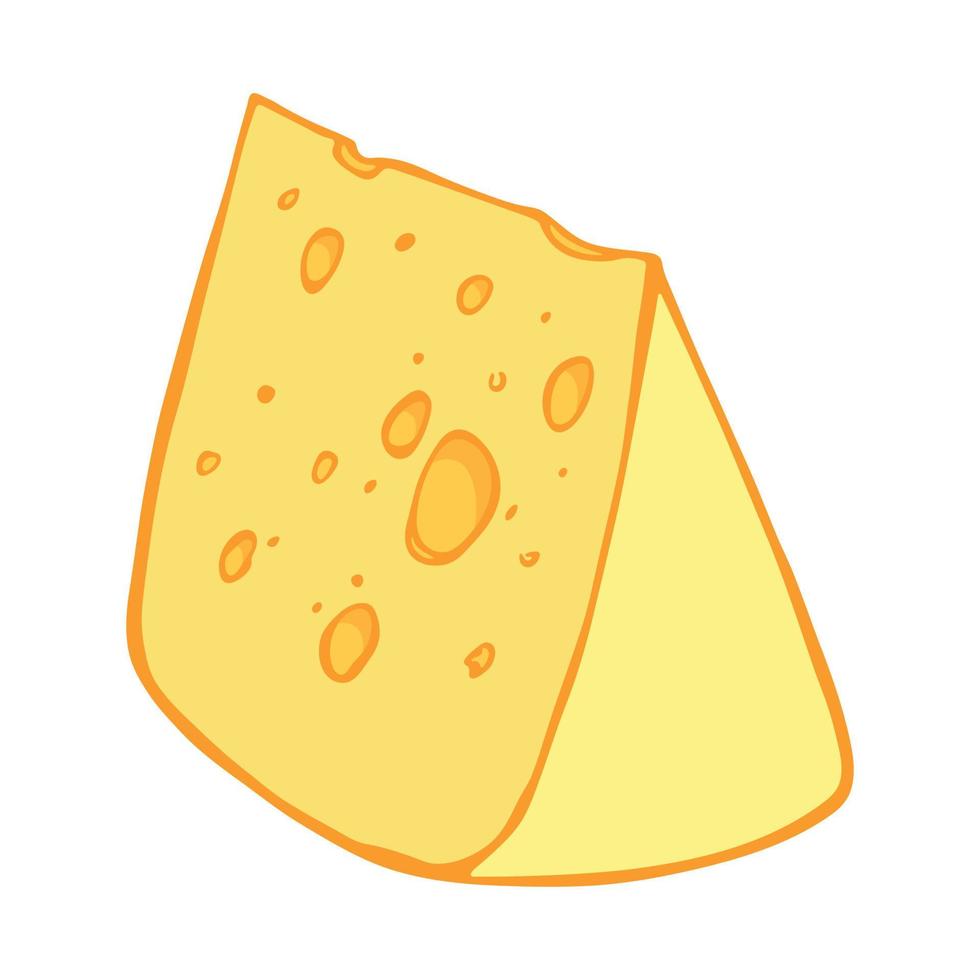 partes y lonchas de queso dibujadas a mano aisladas en un fondo blanco. icono de queso. Imágenes Prediseñadas de vector de queso