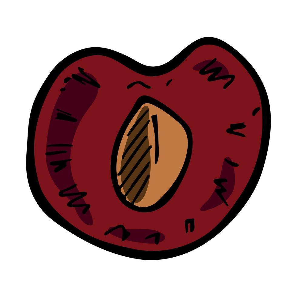 Vector cherry clipart. Hand drawn berry icon. Fruit illustration