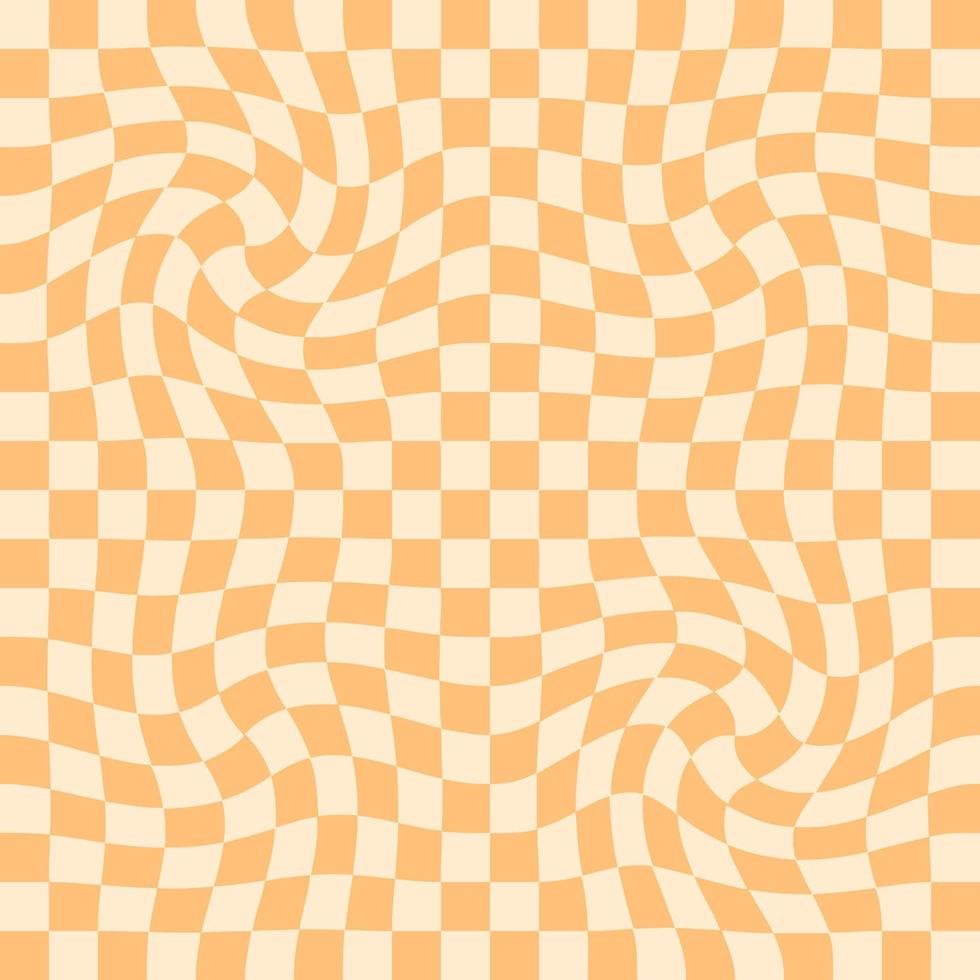 Trippy grid checkerboard seamless pattern in retro style. vector