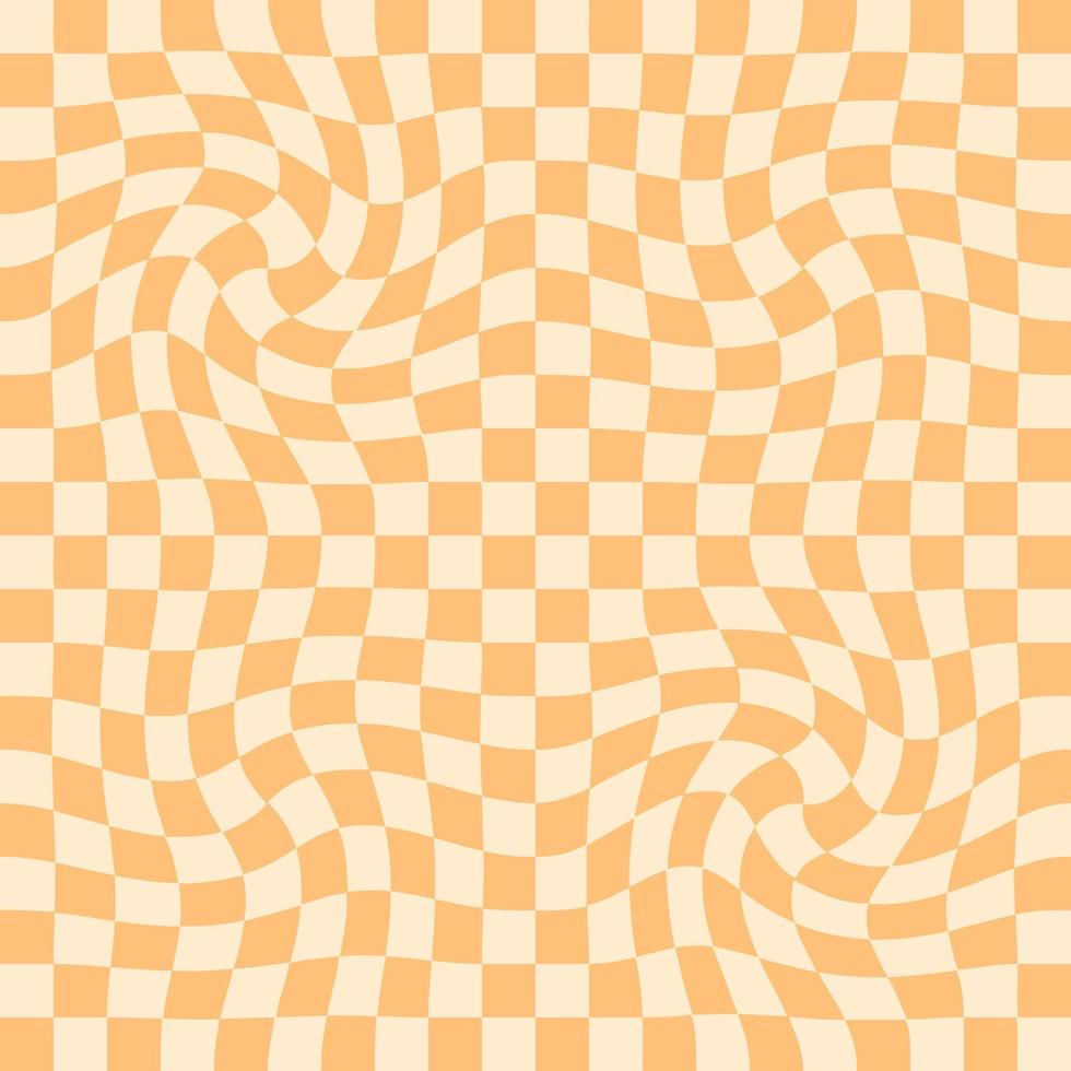 Trippy grid checkerboard seamless pattern in retro style. vector