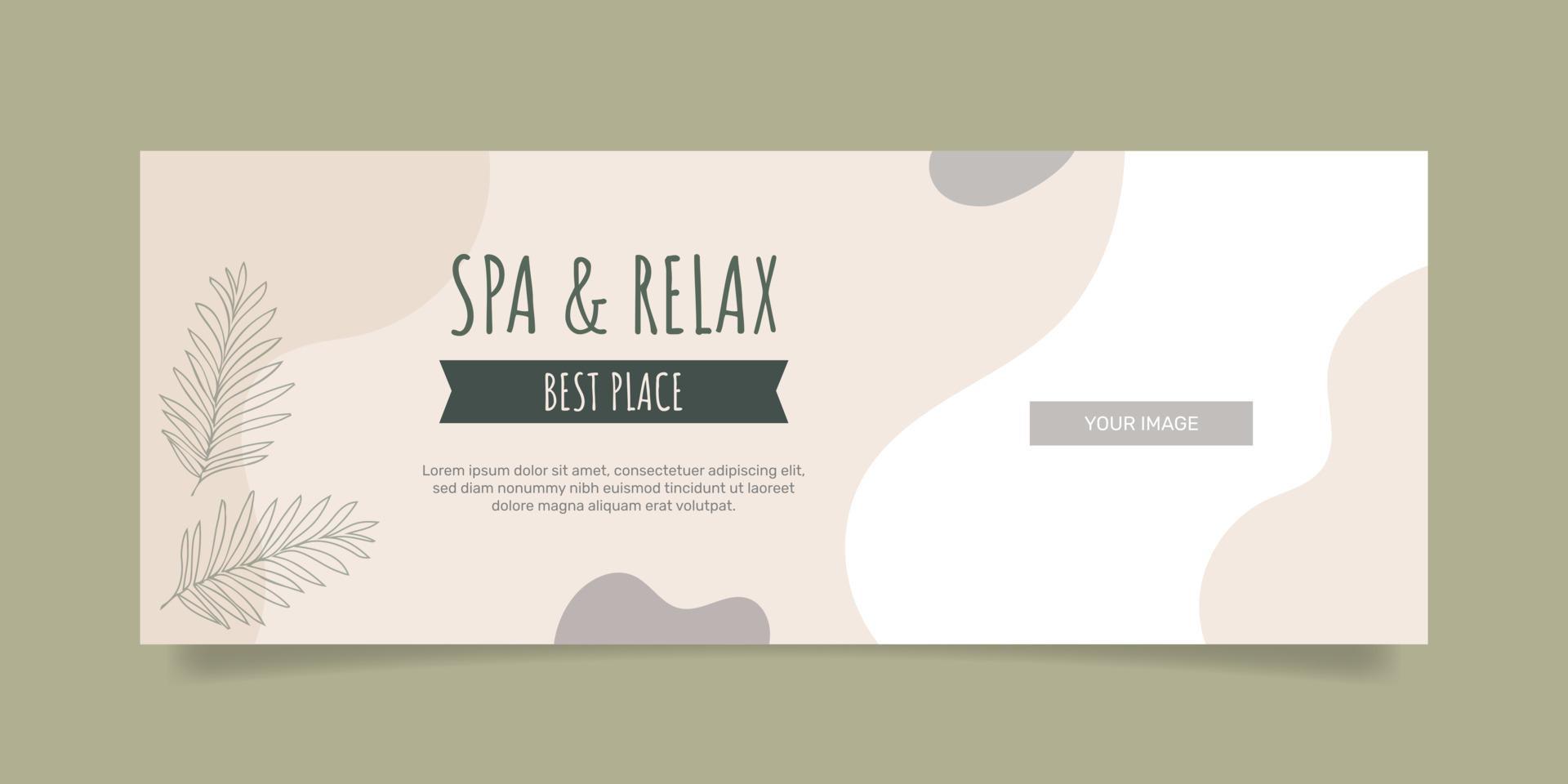 Flat beauty spa boho social media cover template. - Vector. vector