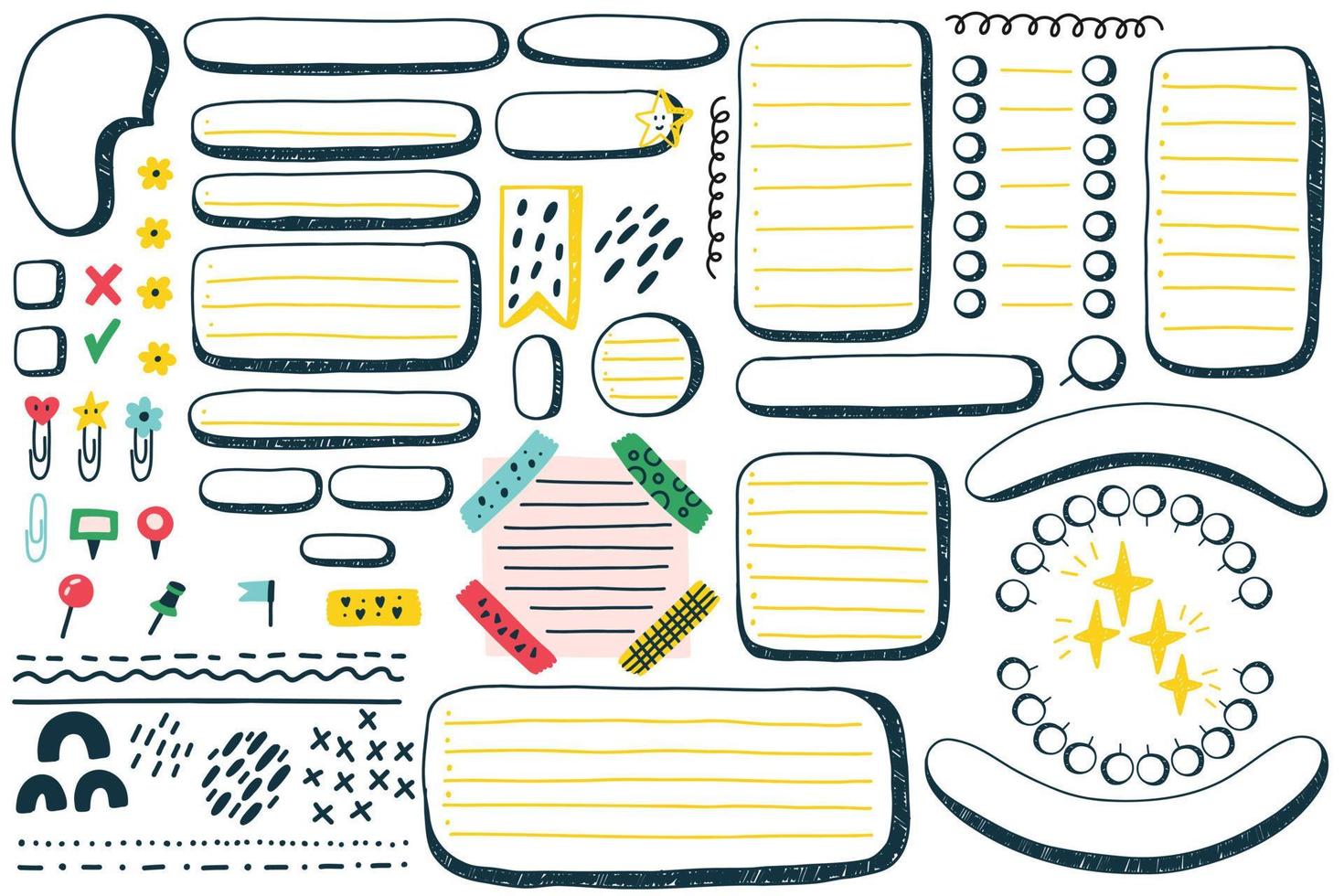 Doodle set of decorative elements for Chore Charts vector