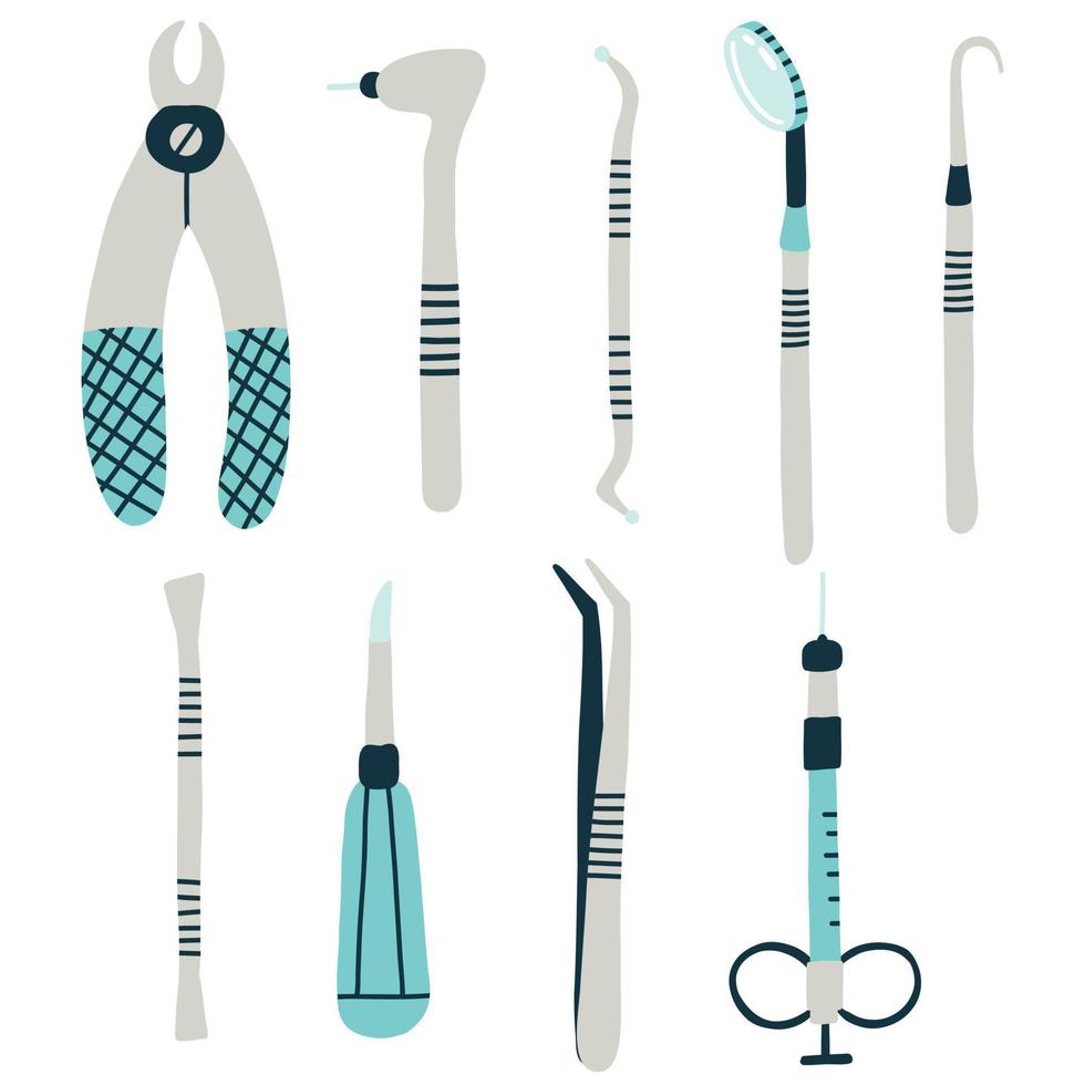 Dental instrument set for dental treatment 10873588 Vector Art at Vecteezy
