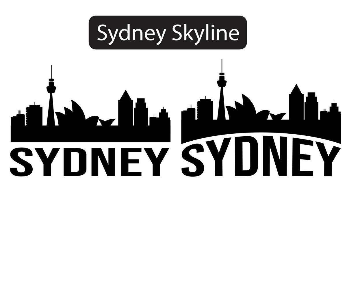 Sydney City Skyline Silhouette Vector Illustration