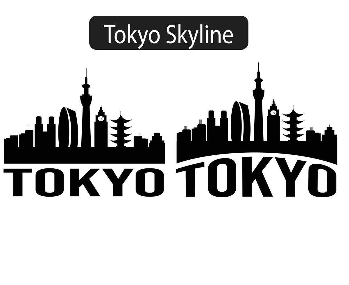 Tokyo City Skyline Silhouette Vector Illustration
