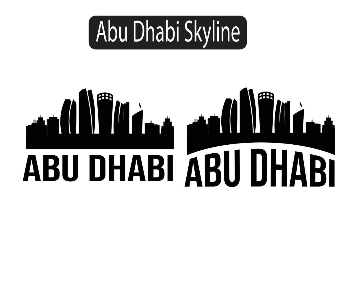 Abu Dhabi City Skyline Silhouette Vector Illustration