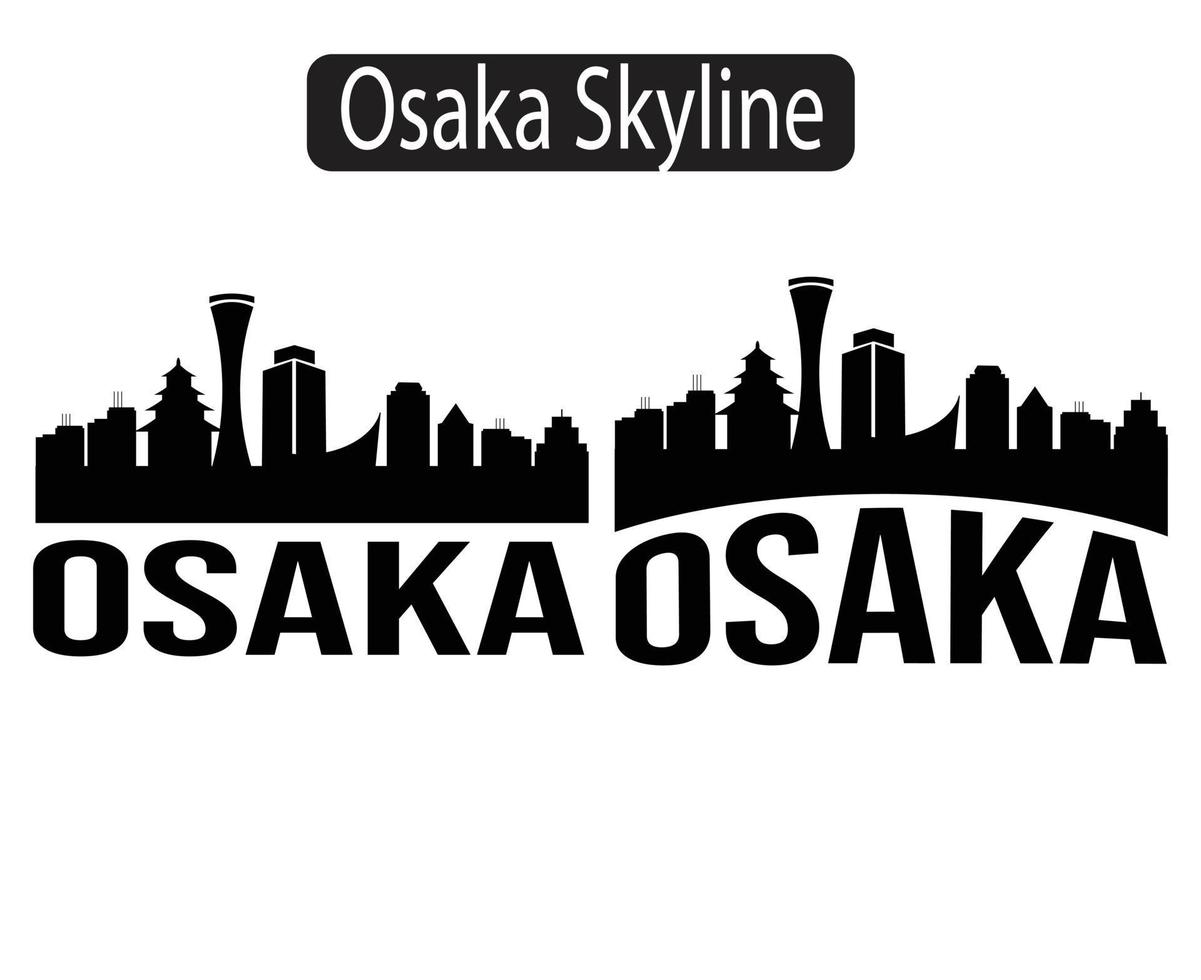 Ilustración de vector de silueta de horizonte de la ciudad de osaka