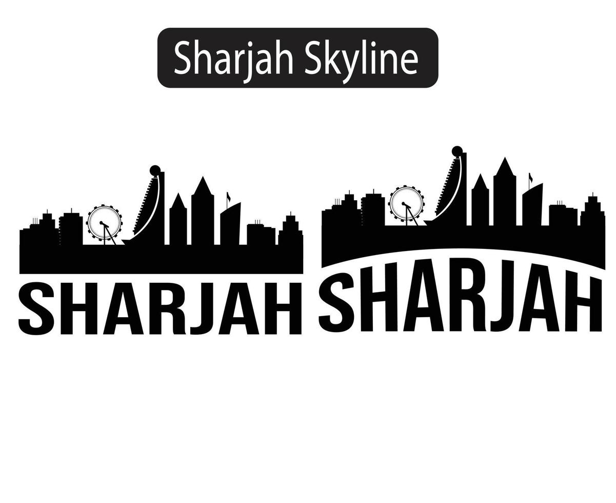 Sharjah City Skyline Silhouette Vector Illustration