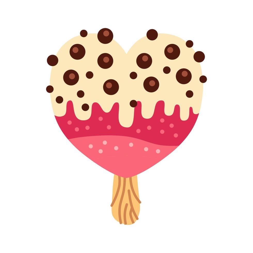 helado en estilo de dibujos animados brillantes. vector de helado en colores agradables aislado
