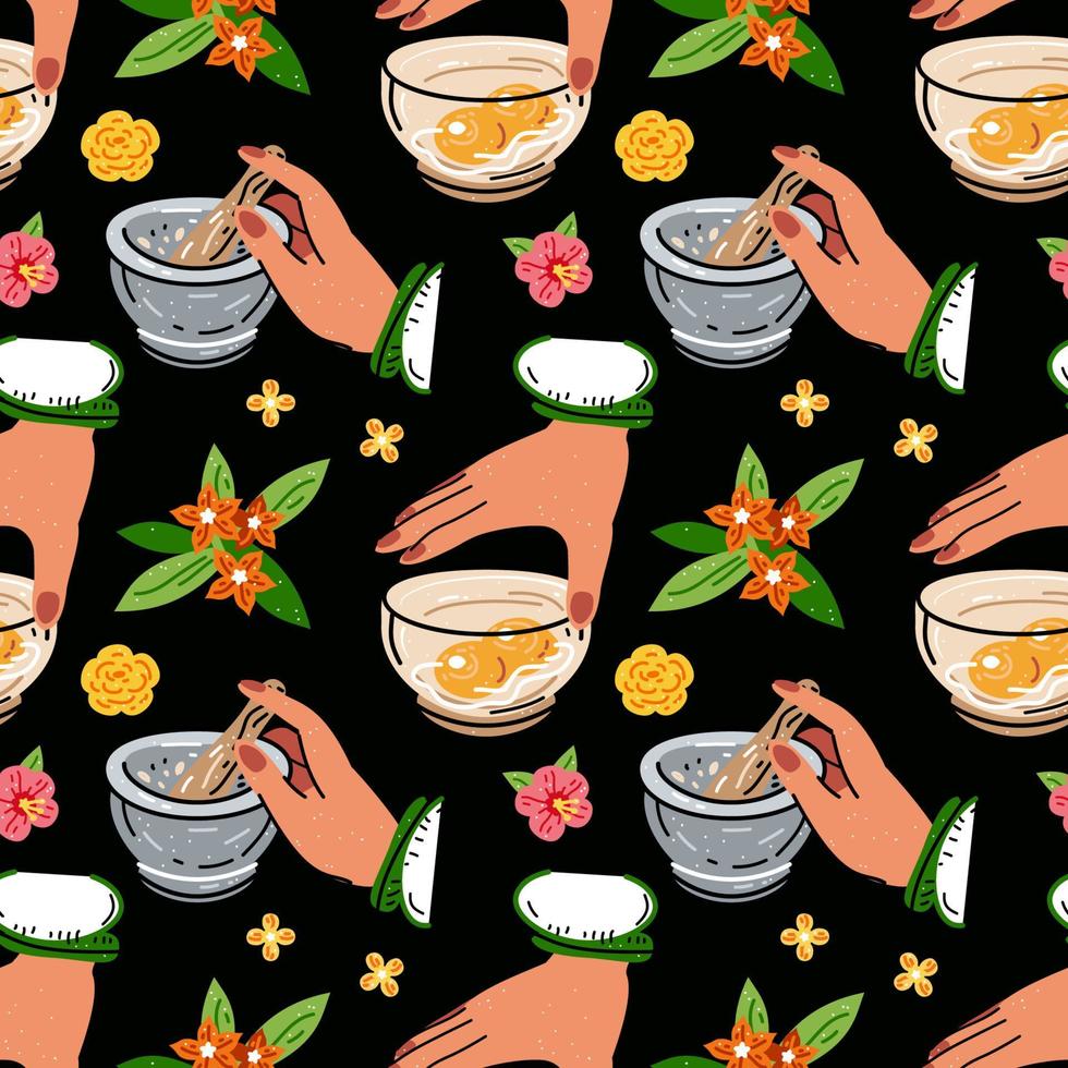 Bright seamless pattern for kitchen design, for the menu vector