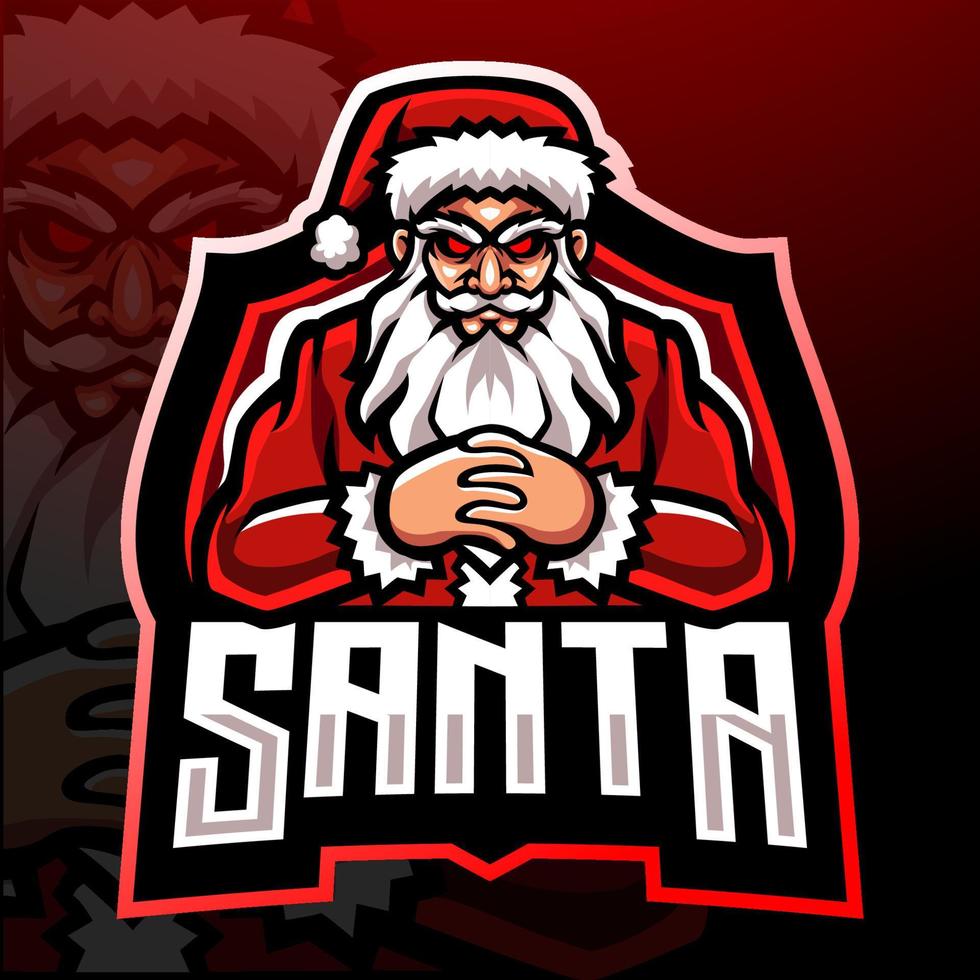 diseño de la mascota del logotipo de santa claus esport vector