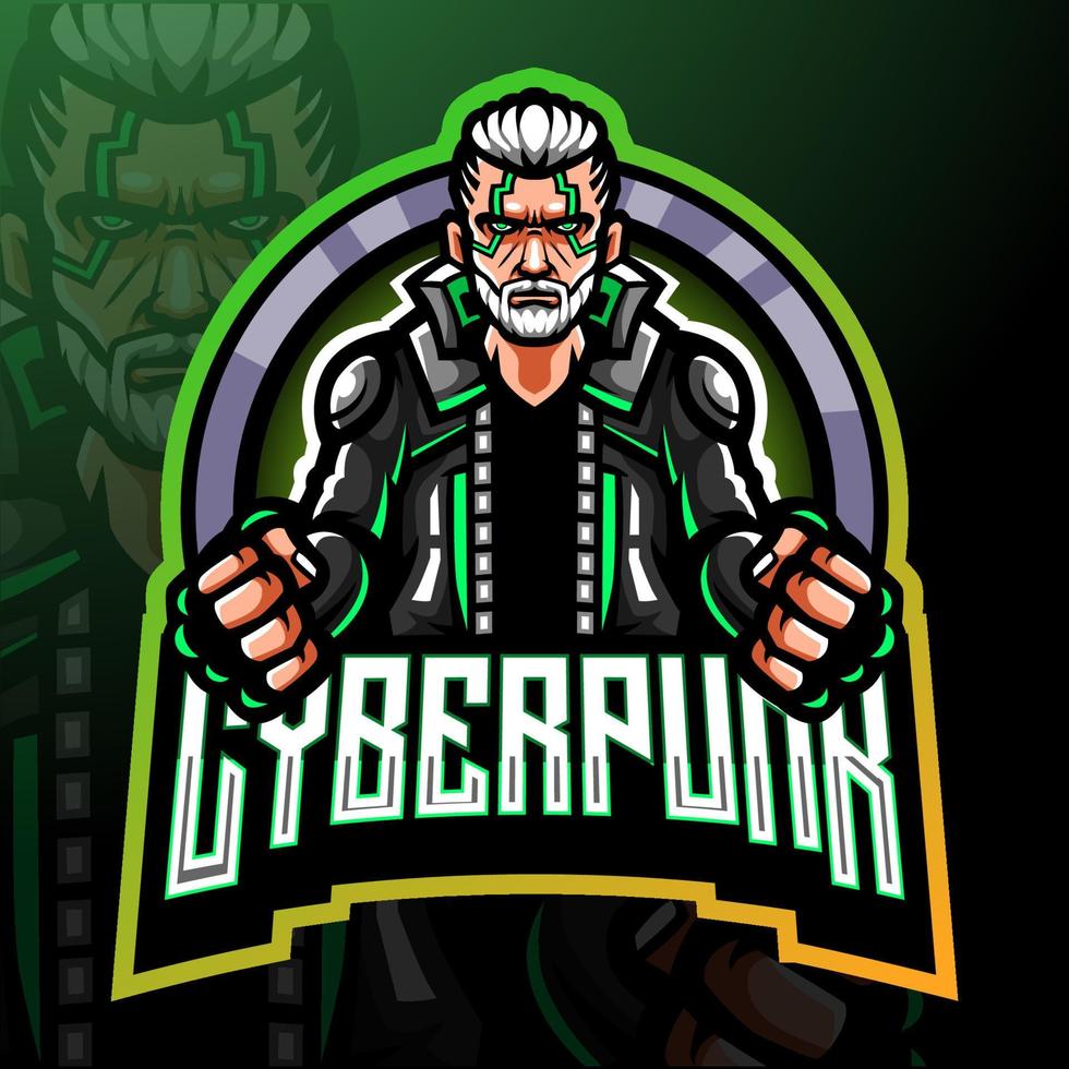 Cyber punk mascot. esport logo design vector