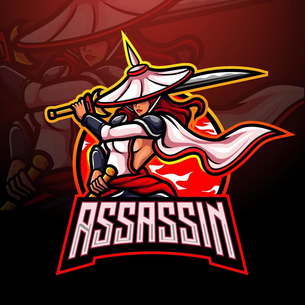 Assassin esport logo mascot design vector