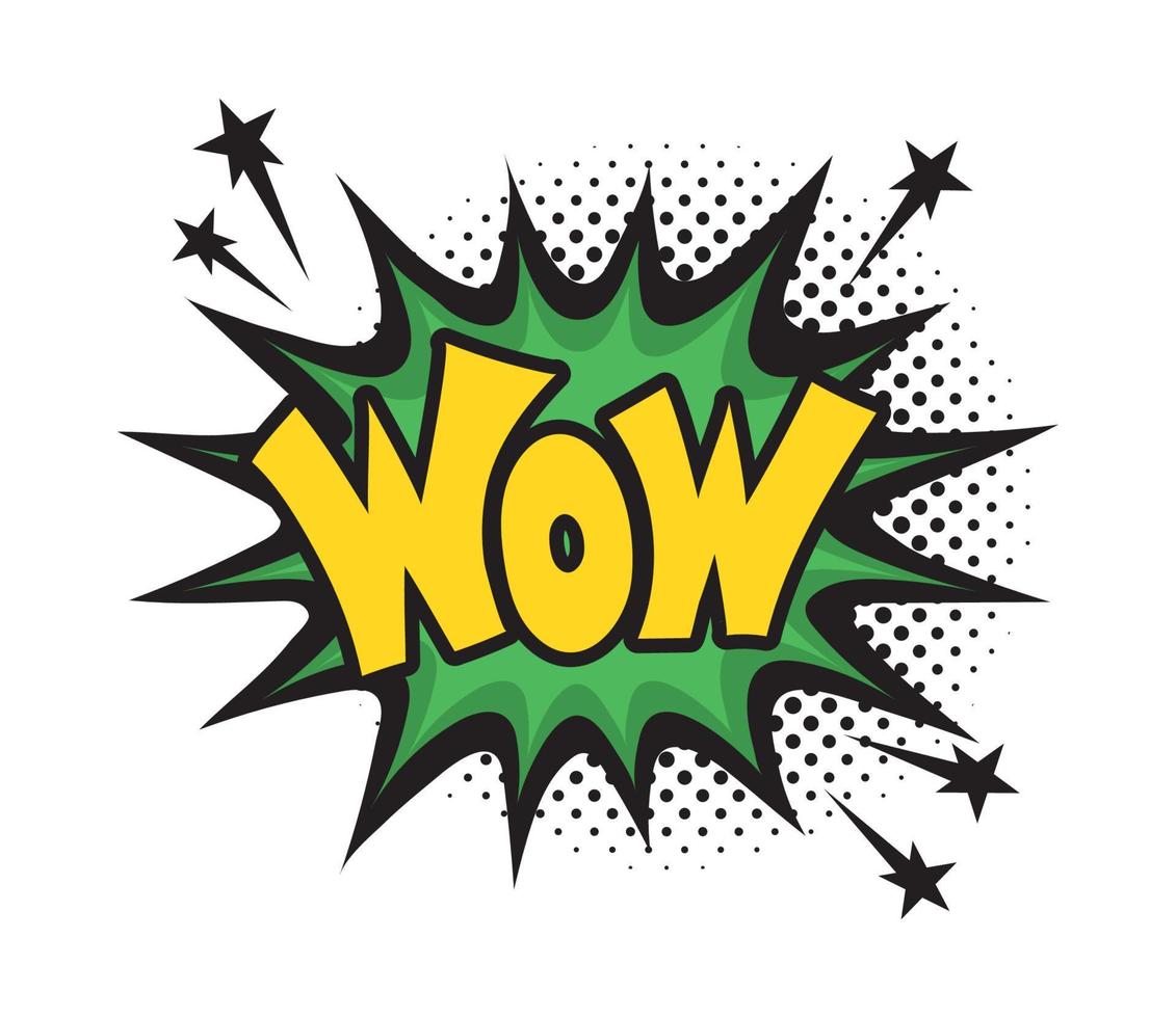 wow comic pop art bubble vector