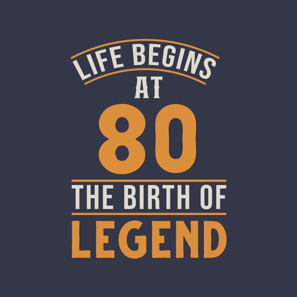 Life begins at 80 the birthday of legend, 80th birthday retro vintage