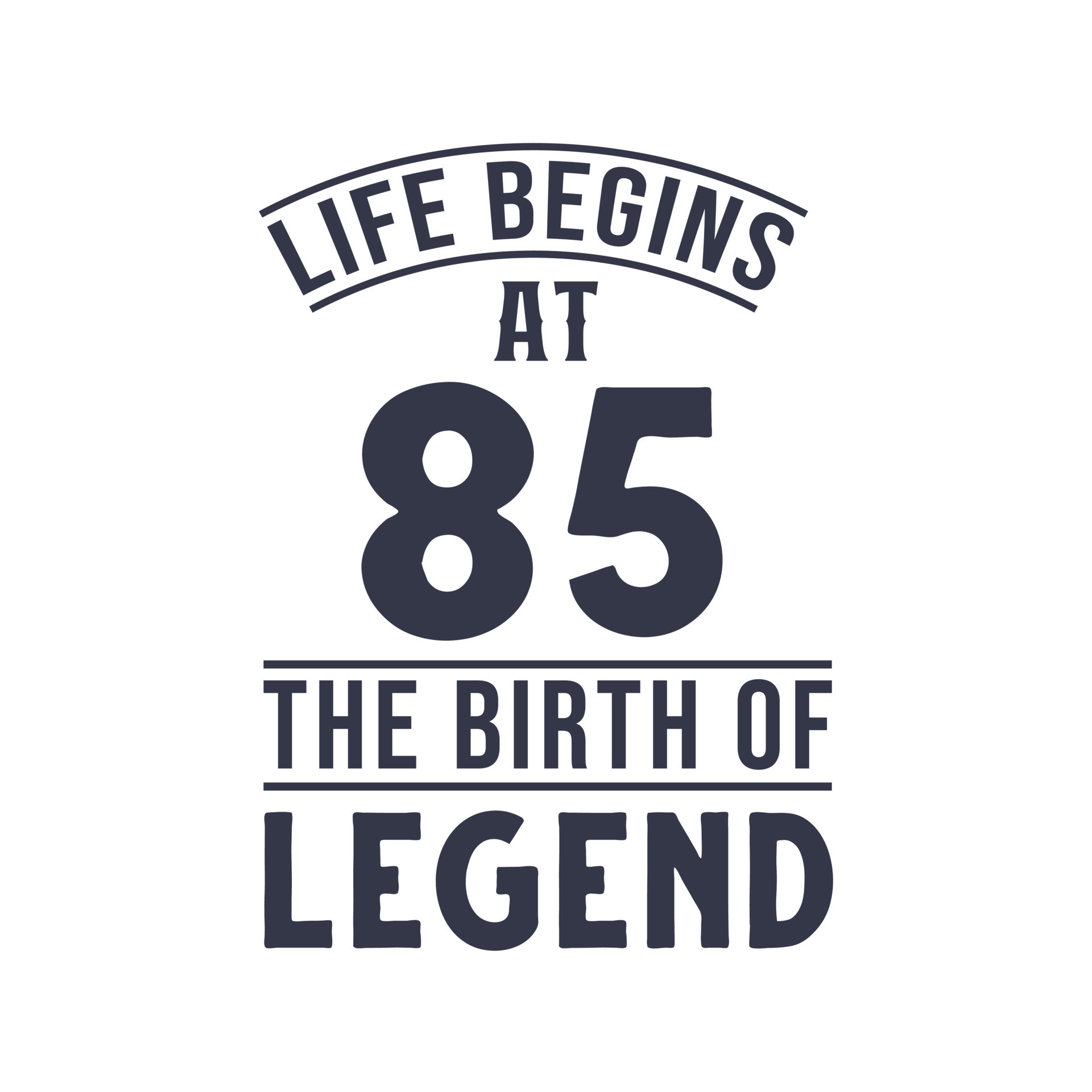 85th birthday design, Life begins at 85 the birthday of legend 10874148