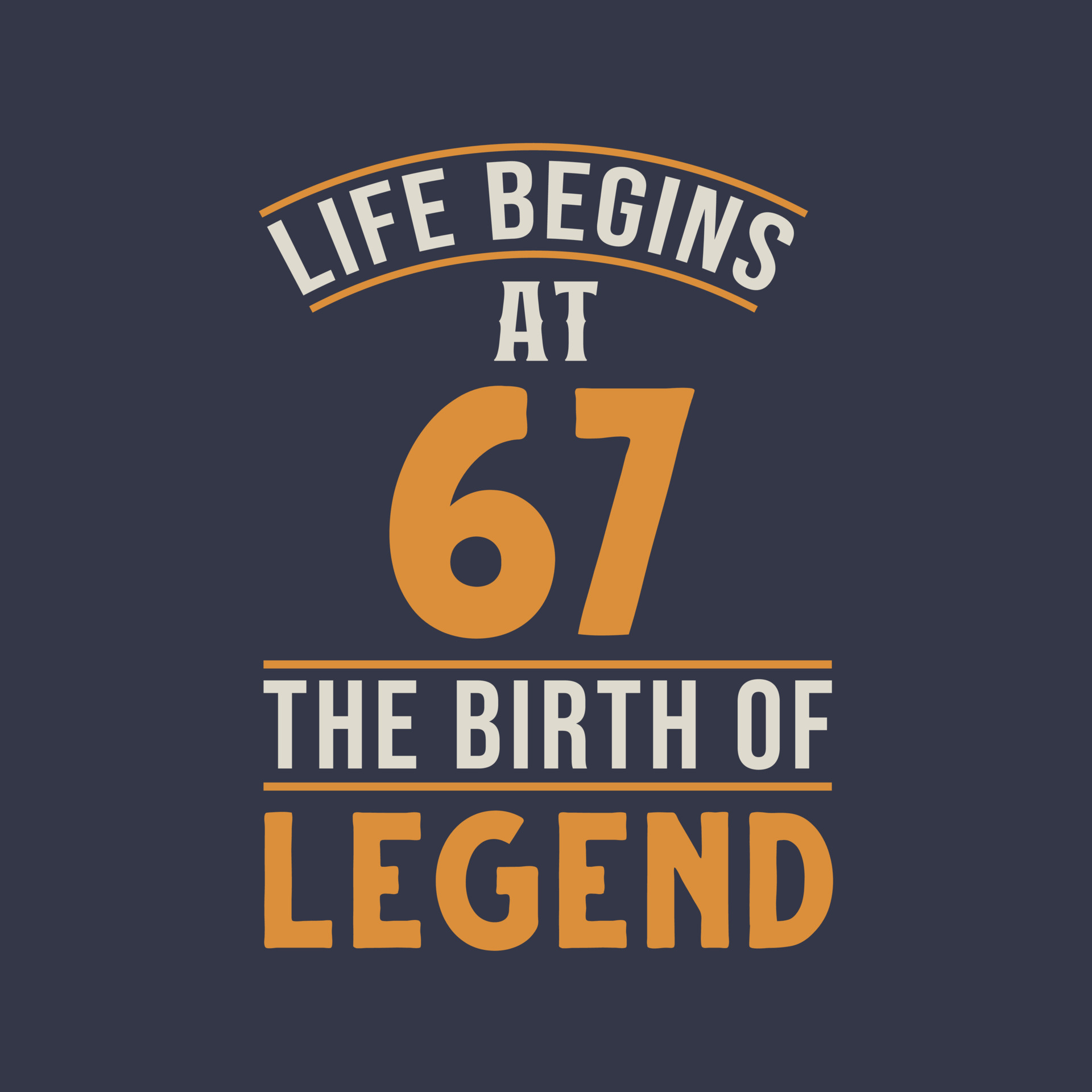 Life begins at 67 the birthday of legend, 67th birthday retro vintage