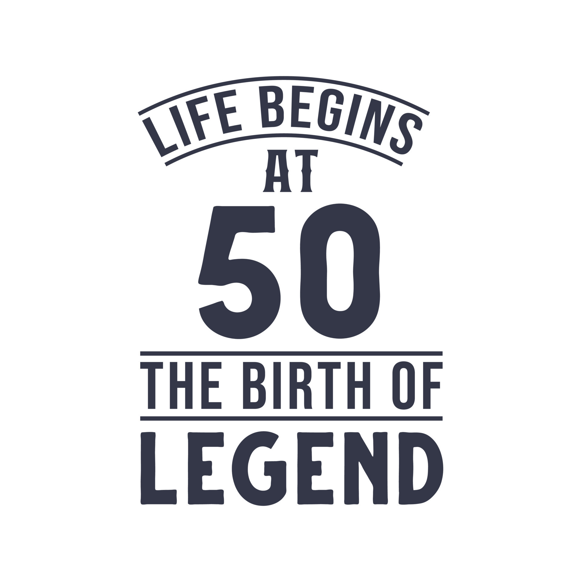 50th birthday design, Life begins at 50 the birthday of legend 10874393