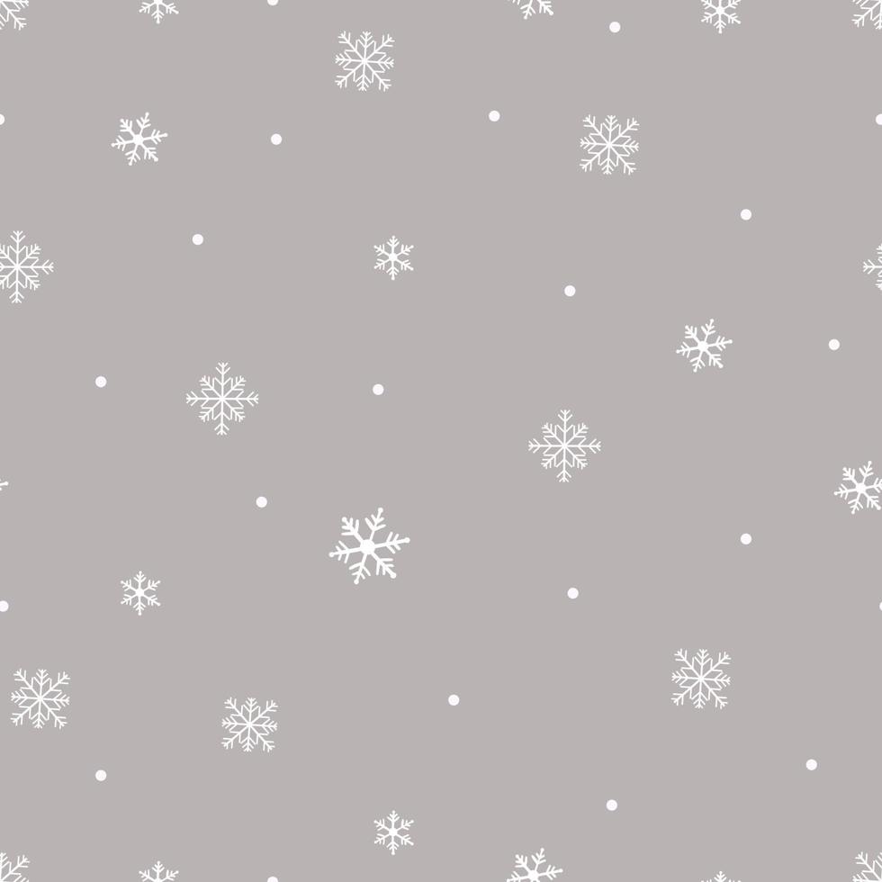 Snowflake pattern on grey,Vector Seamless cartoon of cold weather ...