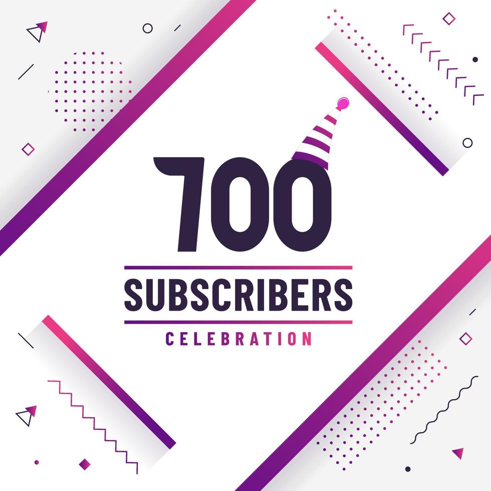 Thank you 700 subscribers celebration modern colorful design. vector