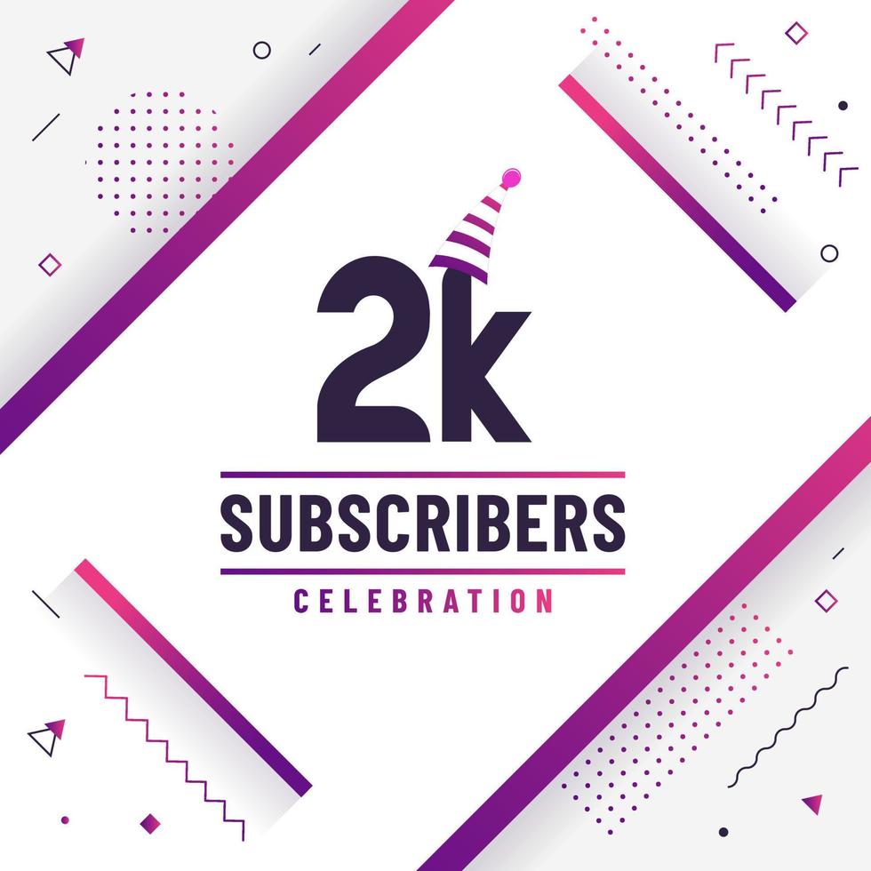 thank you 2k subscribers vector