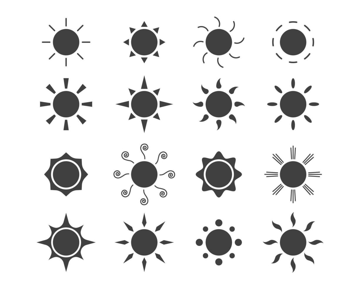 Vector set icons of sun