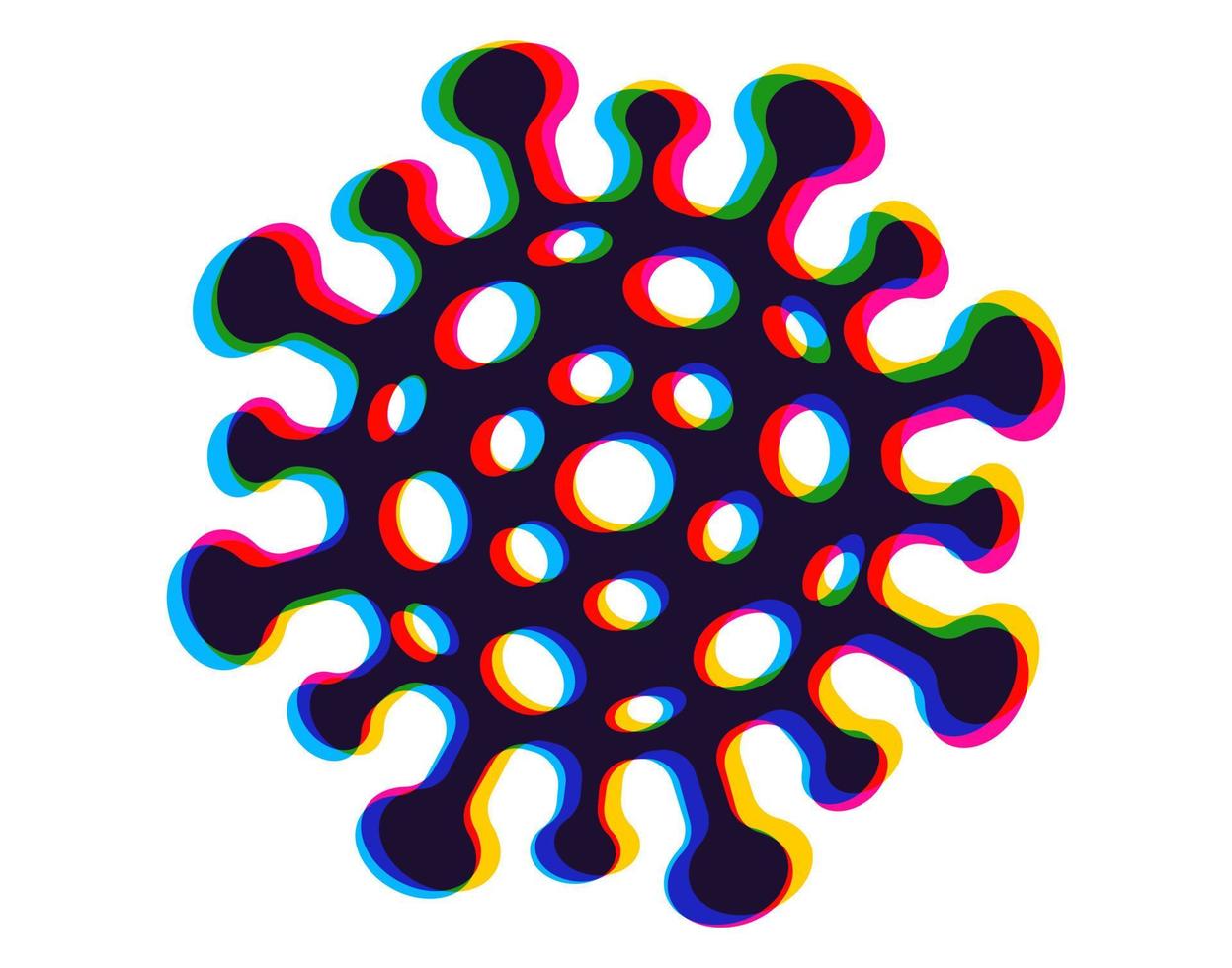 icono vectorial de coronavirus en estilo cmyk vector