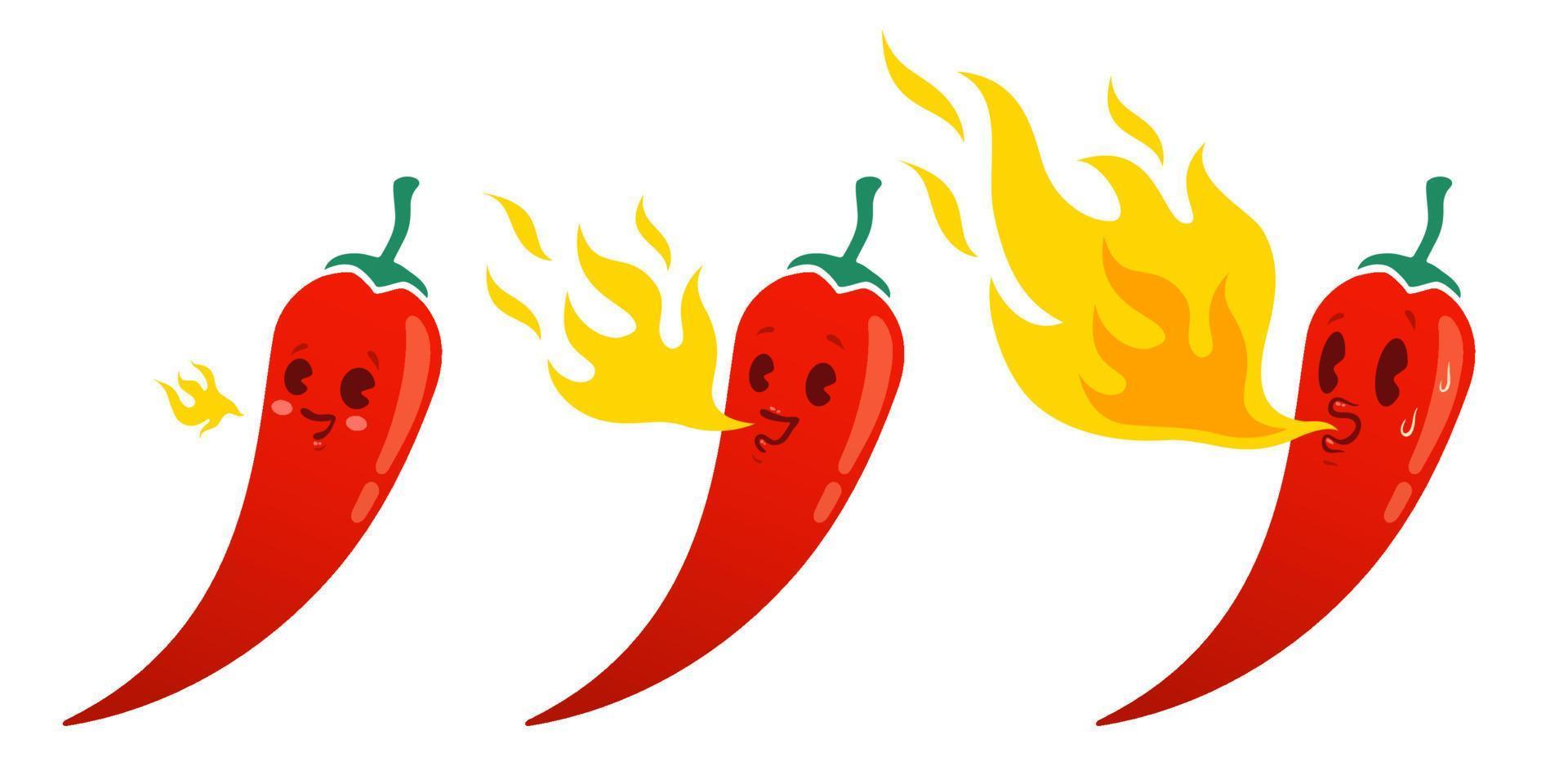Chili pepper with flame vector