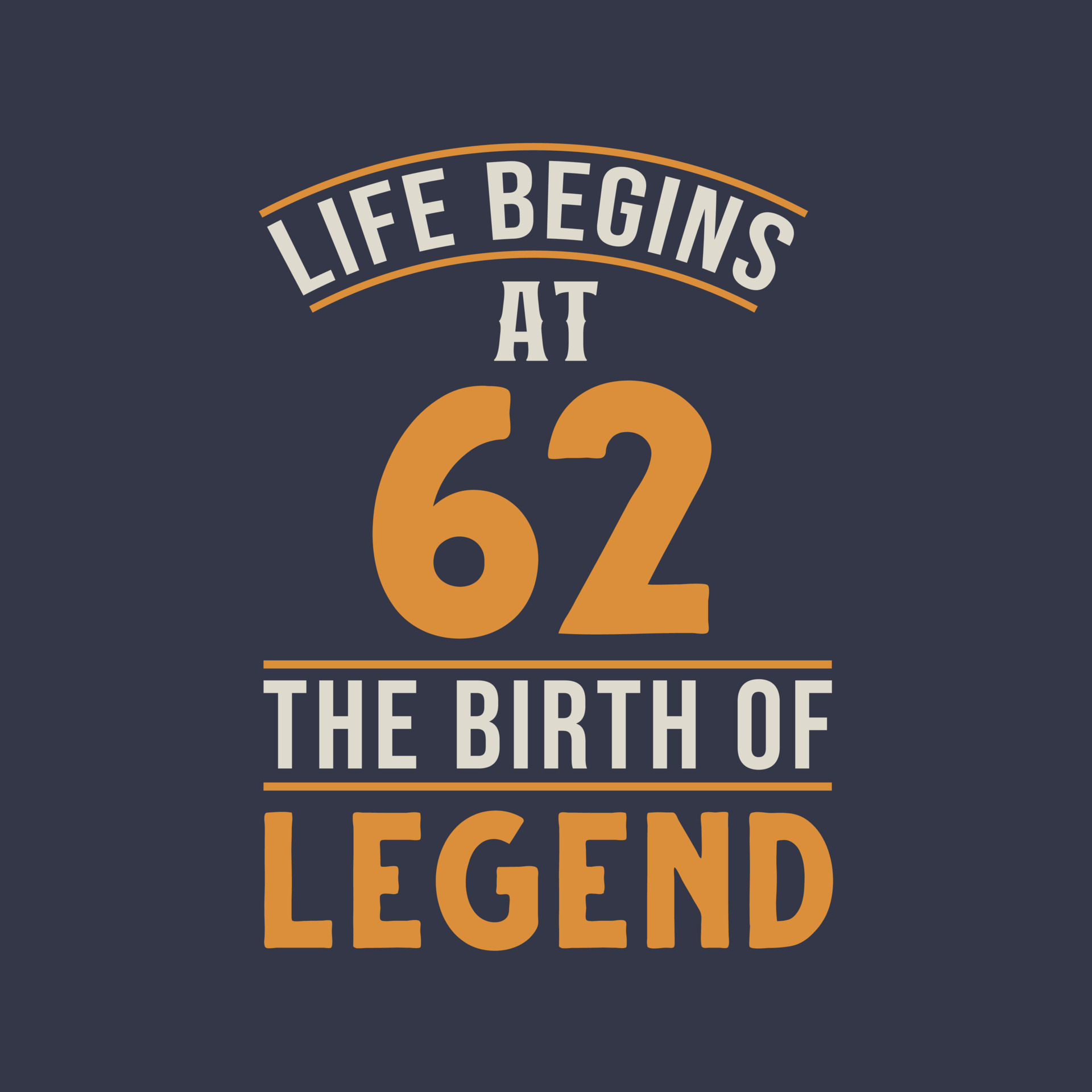 Life begins at 62 the birthday of legend, 62nd birthday retro vintage