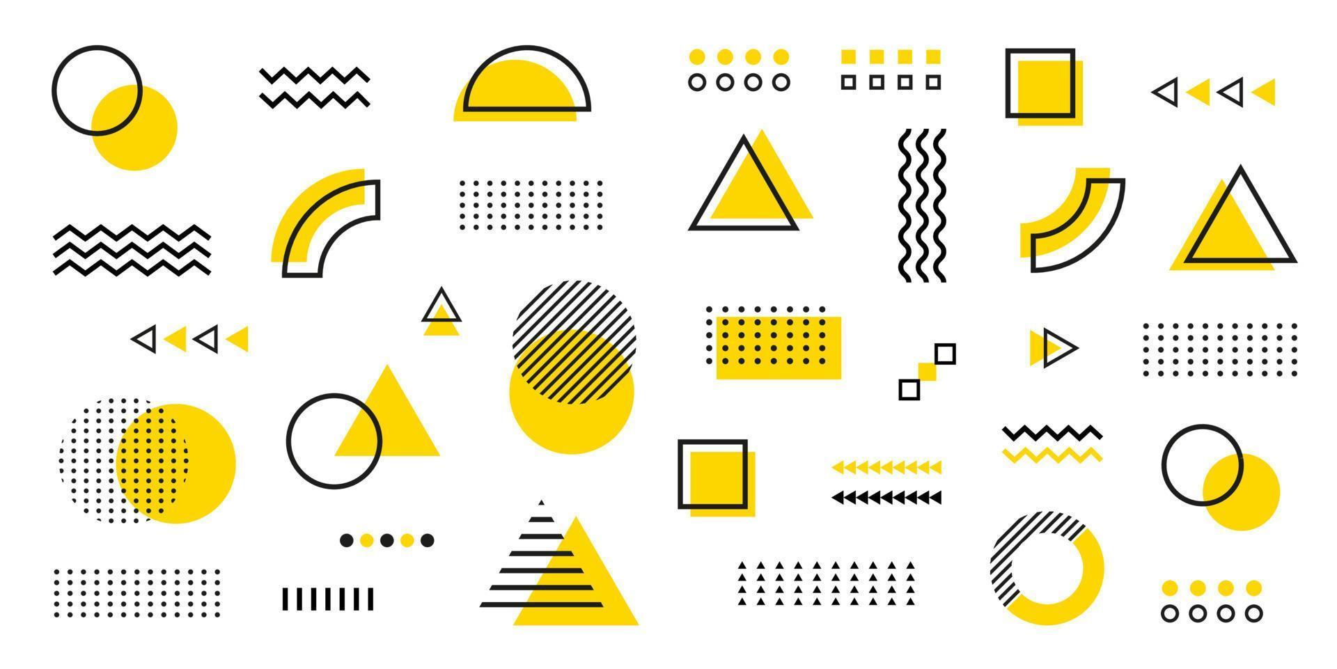 Black and yellow geometric background. Minimal cover template design for web. Modern abstract background with geometric shapes and lines. vector