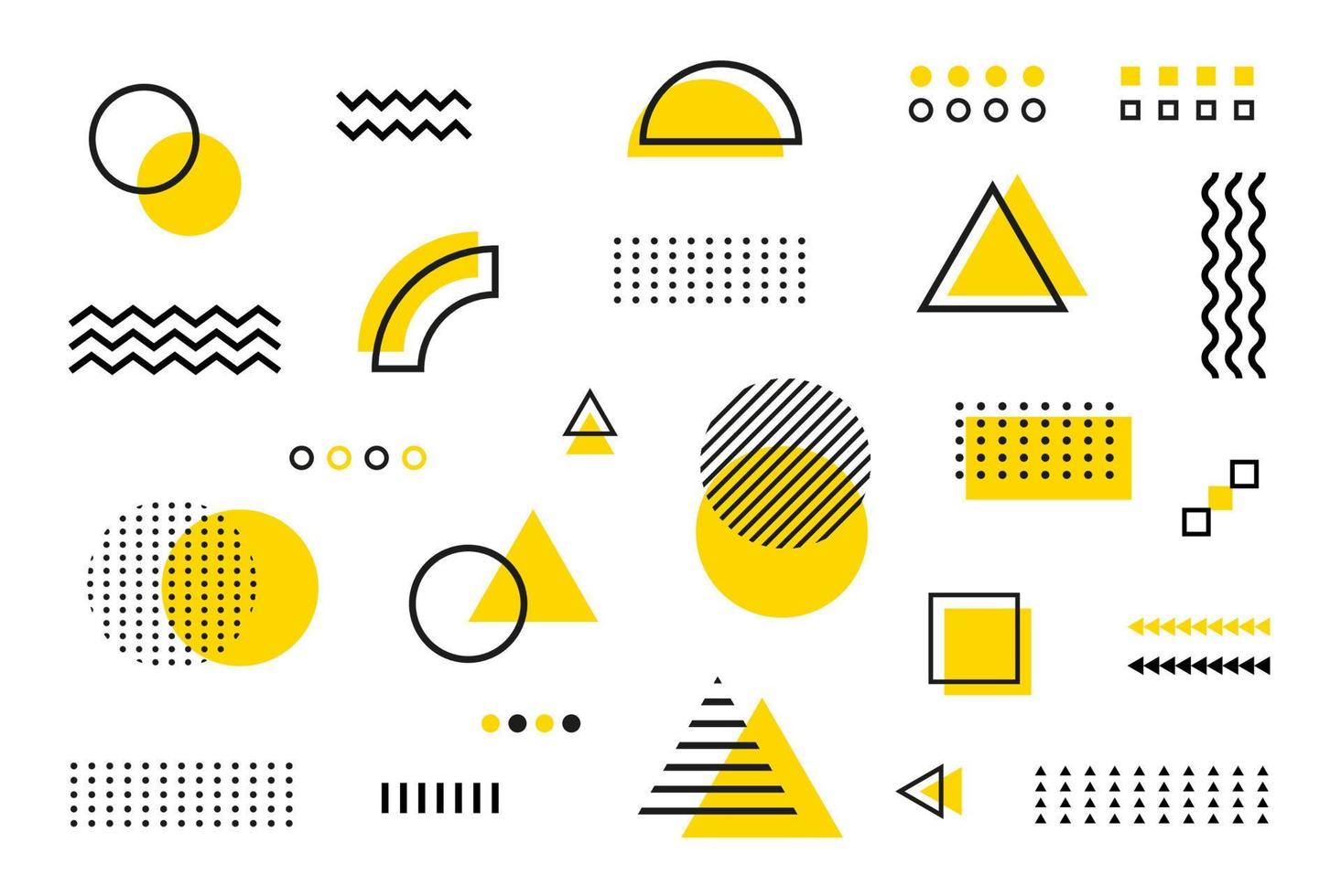 Black and yellow geometric background. Minimal cover template design for web. Modern abstract background with geometric shapes and lines. vector